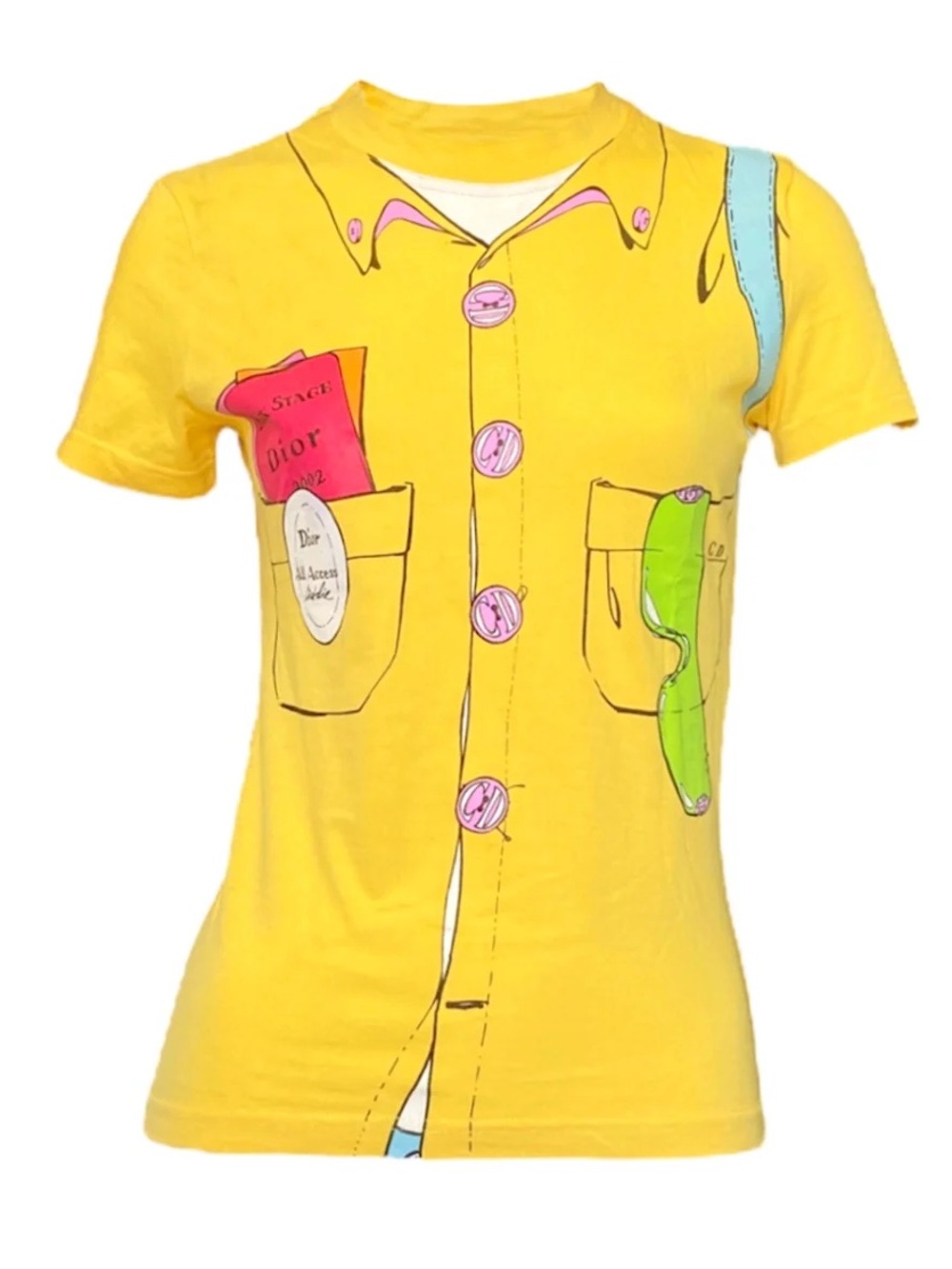Dior John Galliano Saddle Bag Yellow Graphic Tee